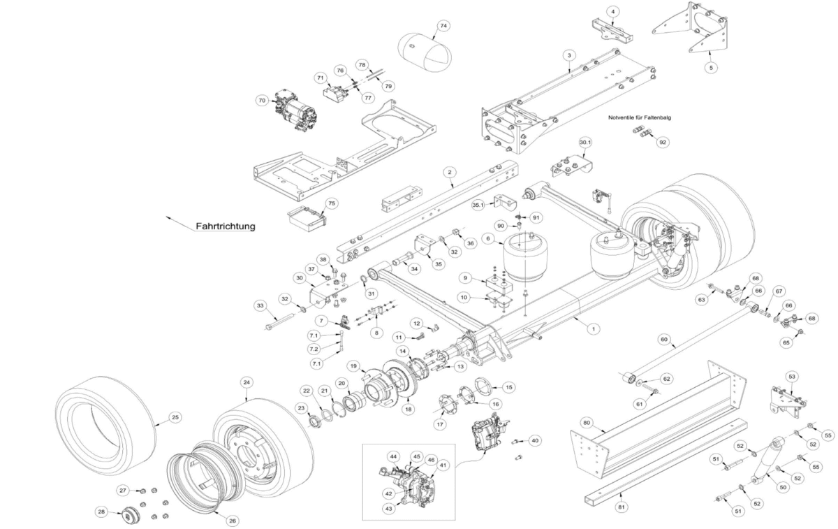 Explosionszeichnung Baldinger Ultra Light Achse Explosionszeichnung