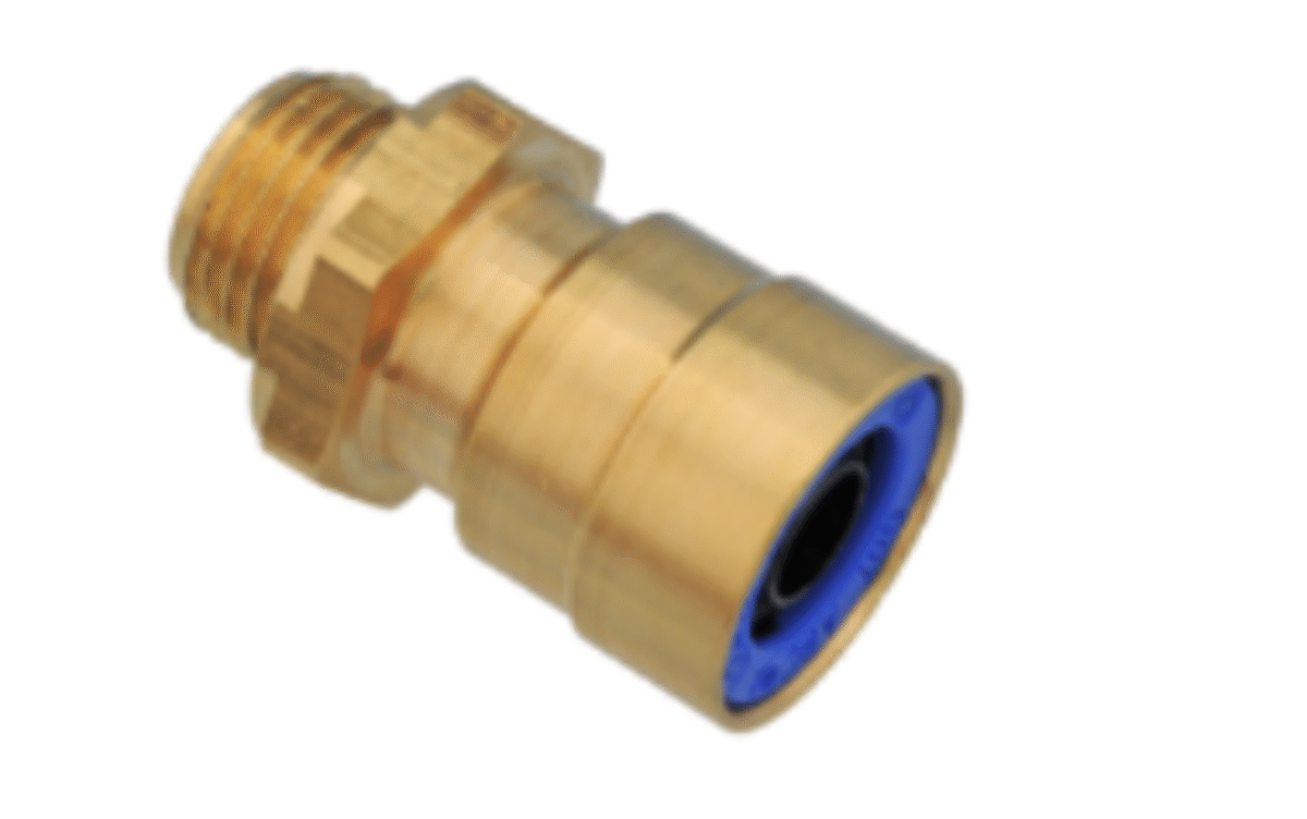 Messing Steckverbinder M 16 x 1.5 auf 12 38 x 22 x 22 mm