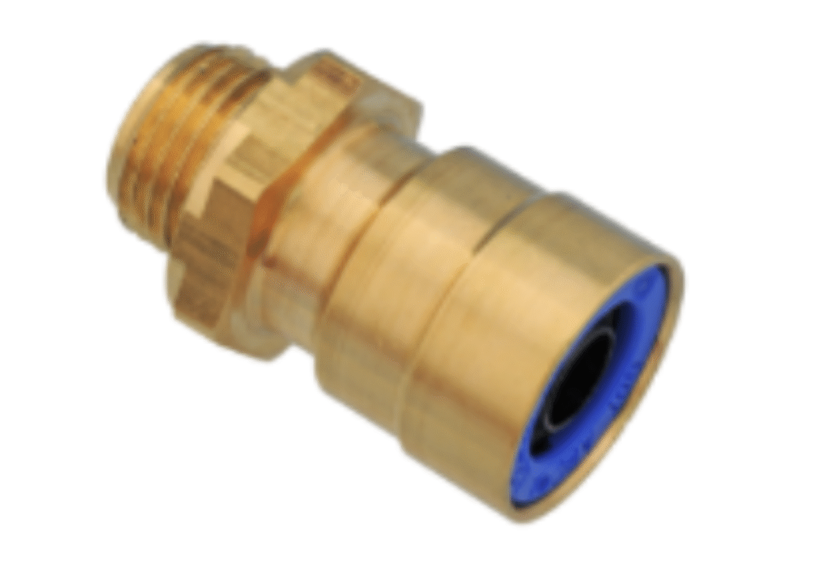 Messing Steckverbinder M 22 x 1.5 auf 15 41 x 27 x 27 mm