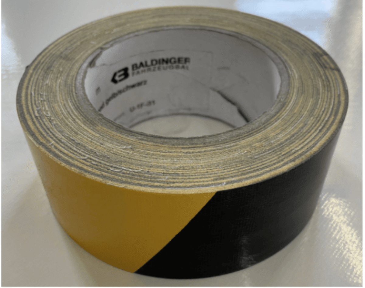 Gewebe - Warnband gelb:schwarz 50mm